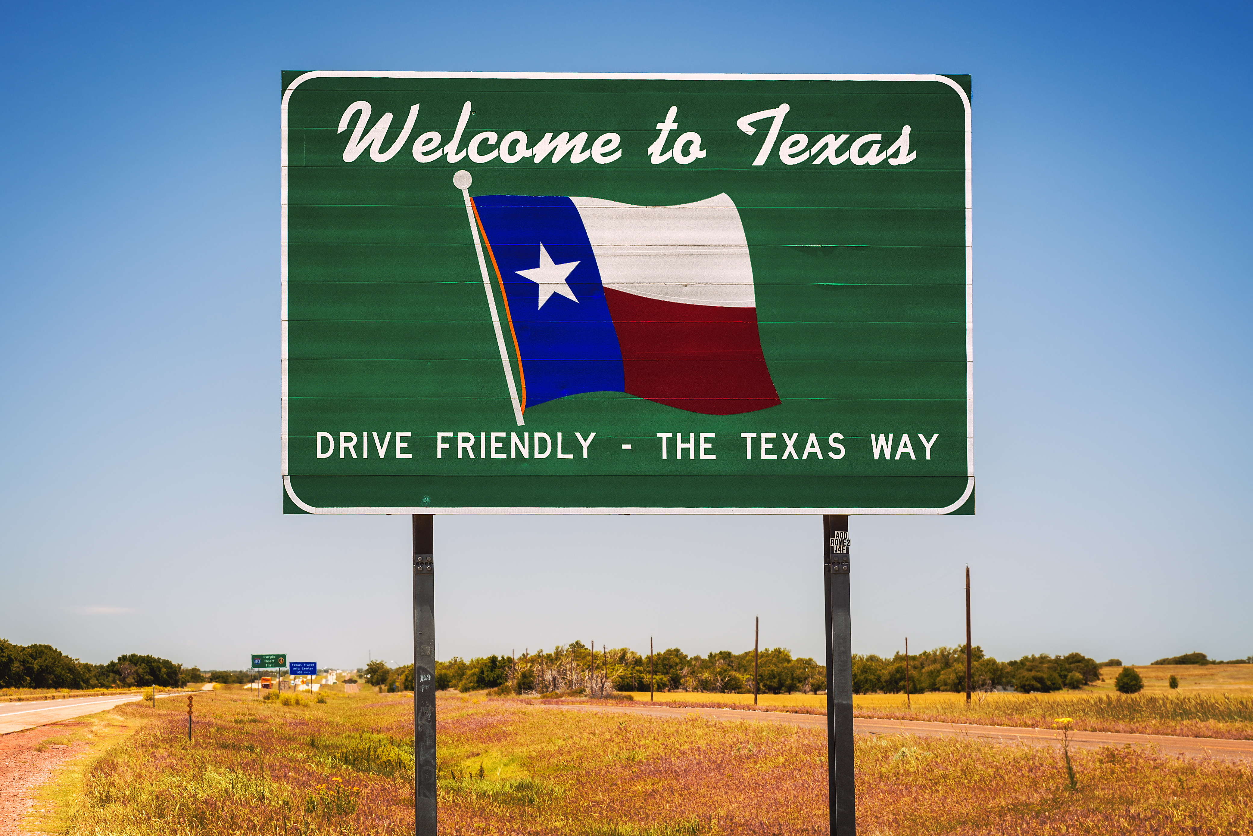 Texas sign "Welcome to Texas"