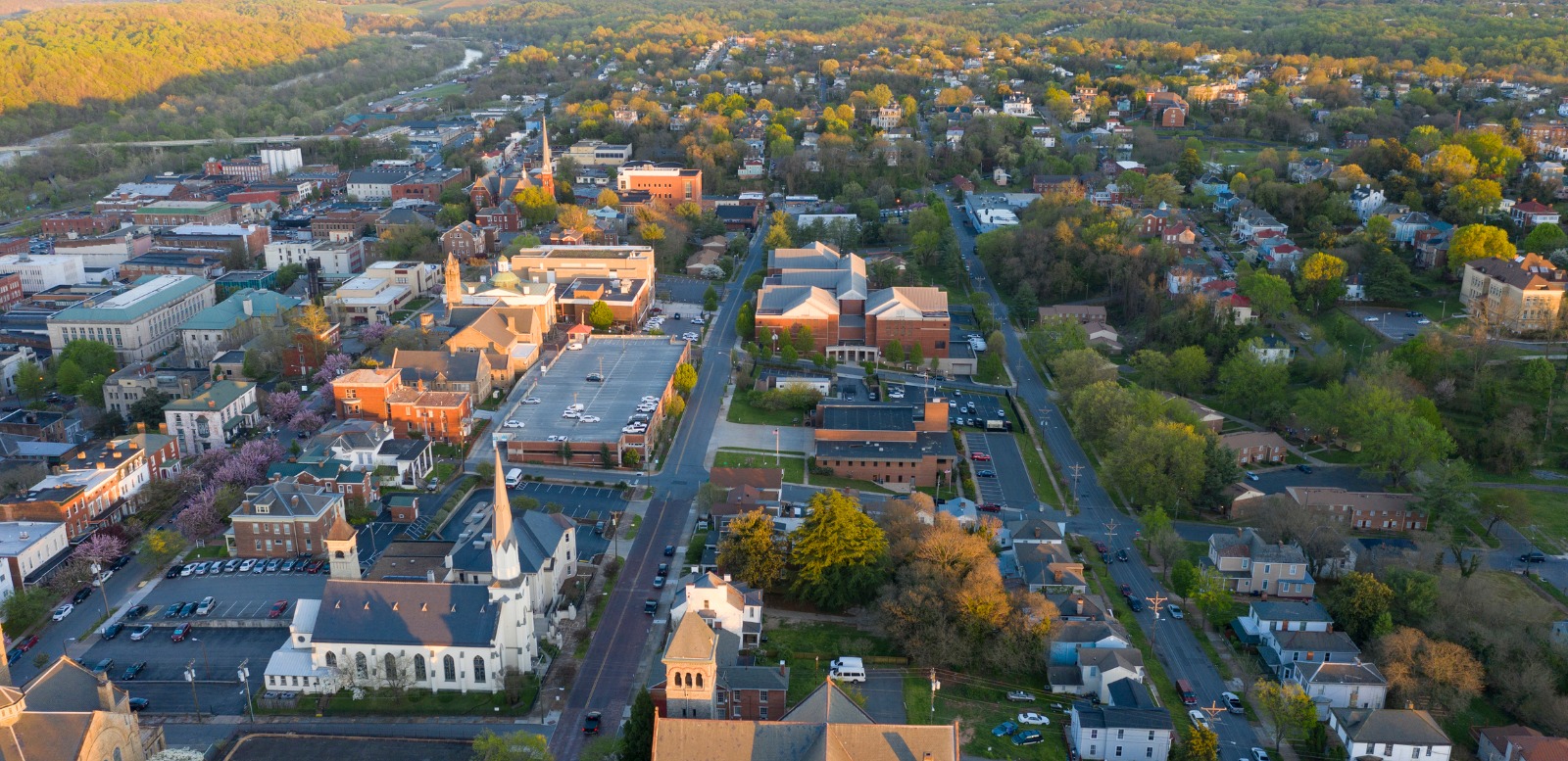Aerial view of Downtown Lynchburg, VA