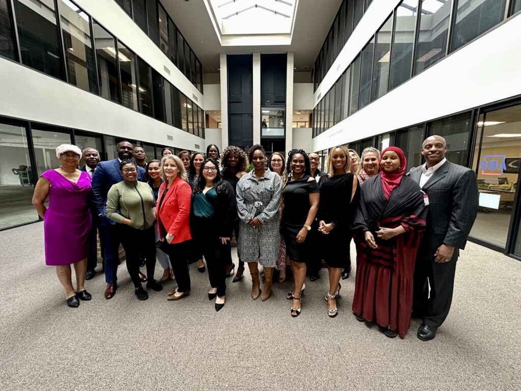 Various Women small business owners and small business stake holders with Regional Advocate Jamison and Regional Administrator James